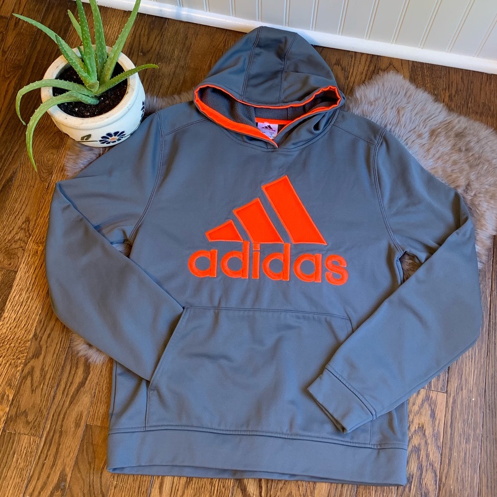 Adidas Hoodie Fleece-Lined Embroidered Neon Logo